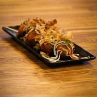 TaKoyaКi · 6 pieces. Fried dumplings, octopus, bonito flakes, mayo, seaweed.
