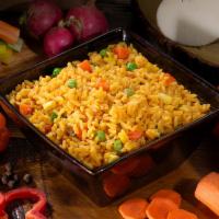 SD Yellow Rice · Delicious yellow rice with a mix of corn, carrots, and green beans.