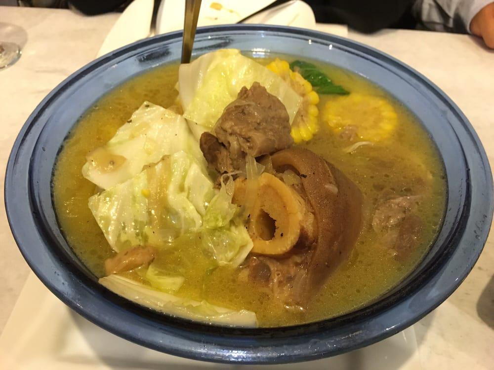 Bulalo · Soup made from beef shank and bone marrow with Asian vegetables.