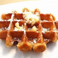 Cheeky's Waffle - Belgian Liege Waffle · All waffles include 2 toppings, any additional toppings for an additional charge.