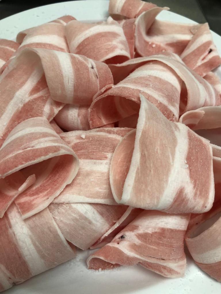Raw Daepae (approx. 16oz) · Thin sliced pork belly