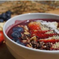 Very Berry Blaster Create own Acai Bowl · Acai berry, raspberry, blueberry, blackberry, and banana with coconut water.