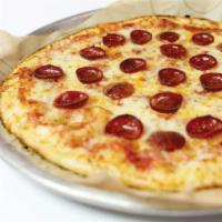 Pepperoni Pizza · This All-American Pepperoni Pizza is crafted with slightly crispy, flavorful Cup & Char Pepp...