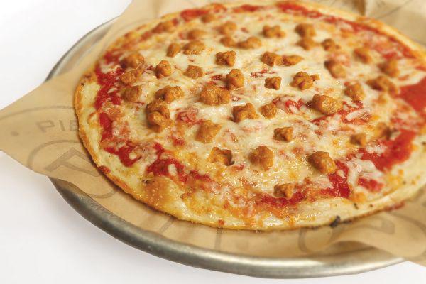 Sausage Pizza · Simple and delicious, the Sausage Pizza is crafted with house-made Artisan Thin Crust, Olive Oil, Red Sauce and Mozzarella and topped with Sweet Italian Sausage.