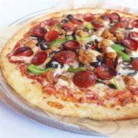 Combo Pizza · Enjoy the perfect combination of meat and veggies on this Combo Pizza, Sausage, Pepperoni, M...