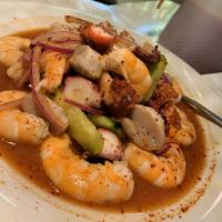 701 Botana · abalone, shrimp, cooked in lime shrimp, octopus, scallops, oysters, onion, avocado, cucumber...
