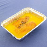 1/2 Duck a L'orange · Serves 2. Roasted duck with orange sauce.
