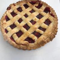 Cherry Lattice Pie · Flaky crust with a sweet cherry compote filling.