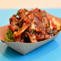 JAMMIN' SPROUTS · Fried Brussels Sprouts, Bacon Jam, Sriracha Drizzle