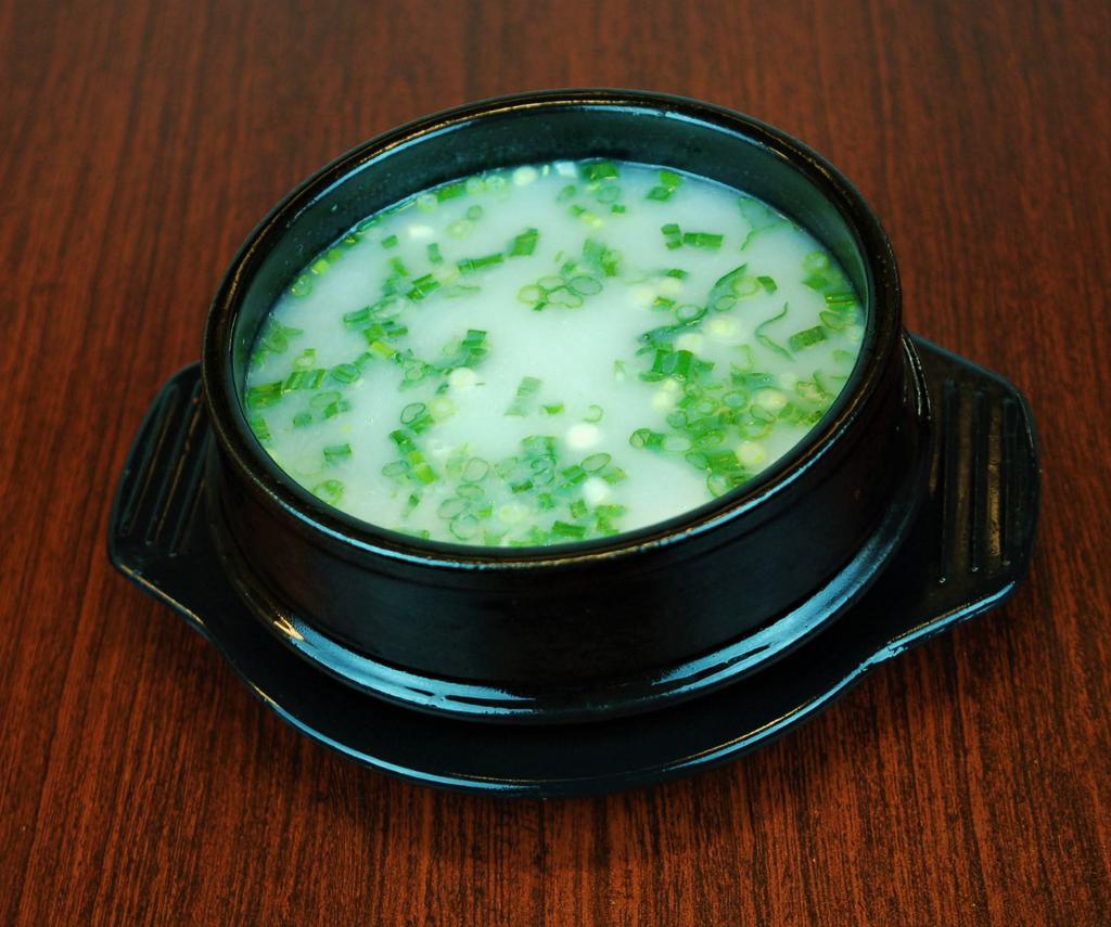 41. Gomtang · Slowly simmered beef bone soup with glass noodles does not include bone when served.