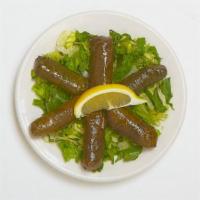 Grape Leaves · Cold veggie appetizer stuffed with rice and vegetables.