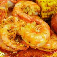 Combo A) Shrimps with no head 1LB and snow crab legs 1LB · Come with corn and potatoes