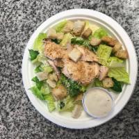 Chicken Caesar Salad · Romaine lettuce, croutons, Parmesan cheese, and Caesar dressing.