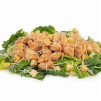 Chicken Caesar Salad · Fresh romaine lettuce with Parmesan cheese and croutons. Topped with delicious chicken tende...