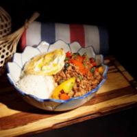 Vegetarian Basil · Served with wok fried, chili garlic, Thai basil and with jasmine rice. Vegetarian.