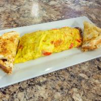 Eastern Omelette · Sausage, peppers and onions.