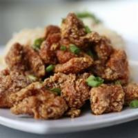 Fried Chicken · Served with 2 scoops of rice and mac salad. Choose from sweet garlic chicken or spicy, tangy...