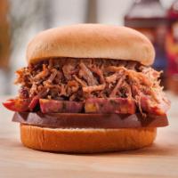The Heisman Sandwich · Our most celebrated sandwich piled with some bologna, hot link and your choice of pulled por...