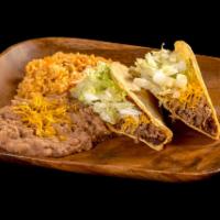 #3 Two Beef Tacos Combo Plate · 