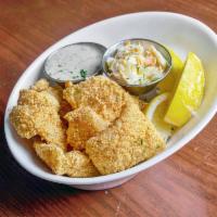 Catfish Nuggets · corn meal breaded, served with tartar sauce & coleslaw. 
