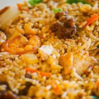 Darbars House Special Fried Rice · Combination of beef, chicken and shrimp cooked with vegetables and eggs