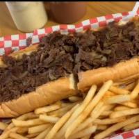 2. Philly Cheesesteak · Made with sauteed onions.