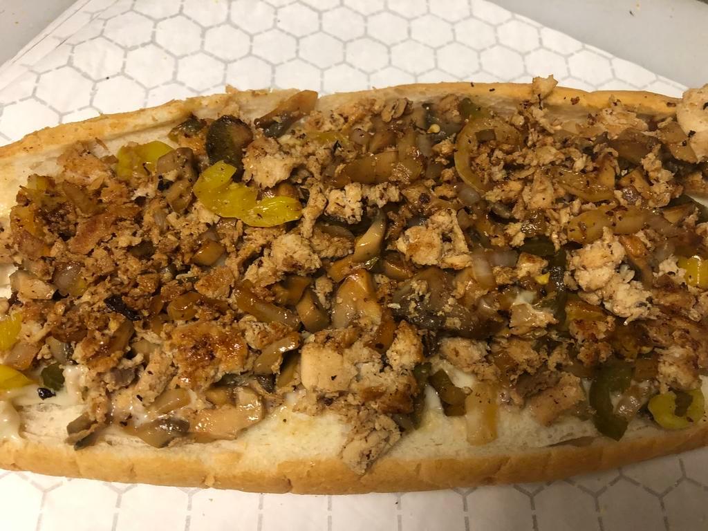 16. Riverfront Cheesesteak Combo · Chicken, mushrooms, banana peppers, sauteed onions, jalapenos and cheese. Comes with regular fries and choice of drink.