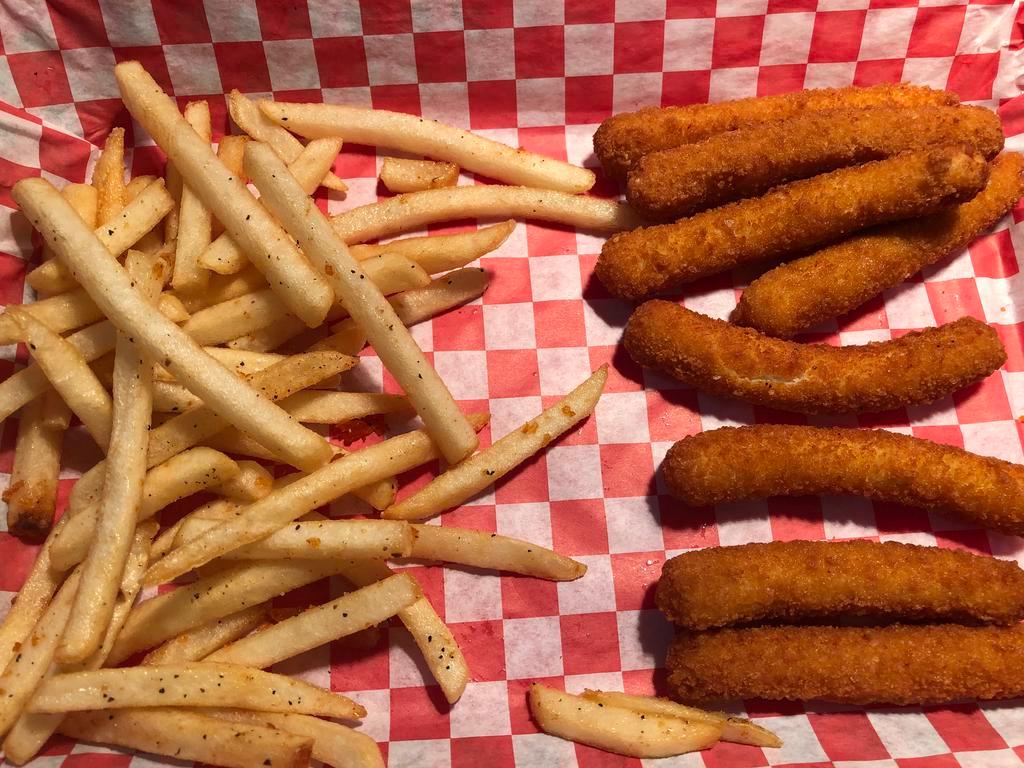 Kids Chicken Sticks and Fries · Drink included
