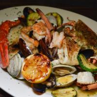 Seafood Platter · Broiled 1/2 Lobster, Clams, Mussels, Shrimp, Scallops , Fish, Calamari