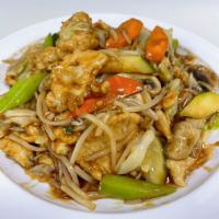 Chicken Chop Suey · Meat and vegetable stir fry.