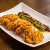 3. Onion Bhujia · Onion and lentil fritters.