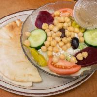 Lemon Rice Soup and Small Greek Salad · 