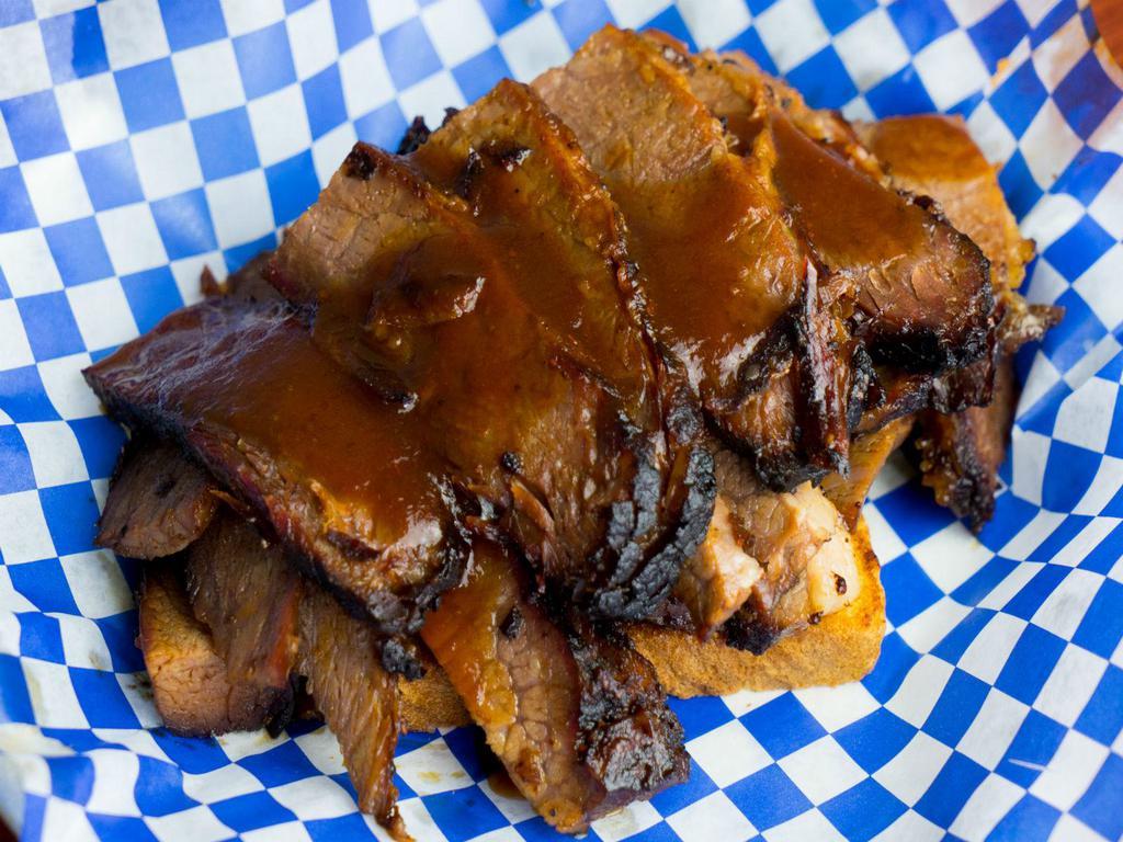 1 lb. Texas Beef Brisket · Our classic Texas Beef Brisket is rubbed with brown sugar, coarse black pepper and Dave's secret spices, then slow-smoked over hickory until it's juicy and tender.
