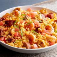 Jambalaya  · Shrimp and Andouille Sausage, sautéed with Bell Pepper, Onions, and Rice in Bubba’s  own Spi...