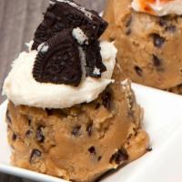 Cookie Dough Scoop - Cookies 'N Cream* - chocolate chip scoop · our homemade cookie dough topped with a dollop of cream cheese frosting and 