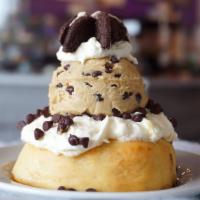 Build Your Own Cinnastack* - cinnastack with cinnadoodle cookie dough · when 2 become 1! choose a frosting and topping for the cinnamon roll then a frosting and top...