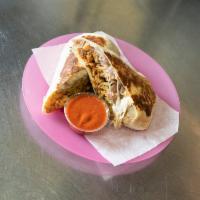 Burrito · Your choice of meat or veggies wrapped in a flour tortilla filled with pinto beans, rice, ch...