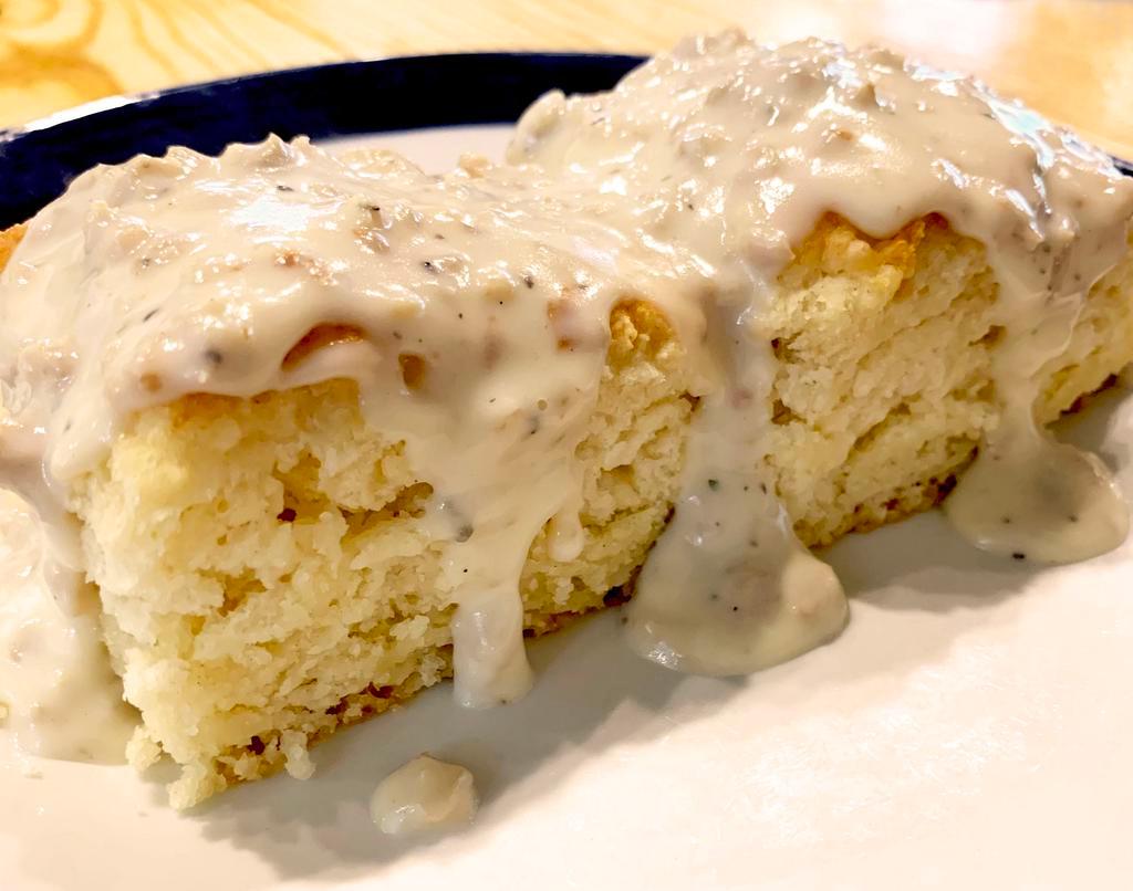 Vera's Famous B and G  · Voted best biscuits and gravy in rowlett by our customers our house made southern style biscuits topped with our house made sausage gravy.