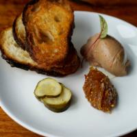 Chicken Liver Pate · onion chutney, pickles, bread