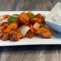 Sweet & Sour · Tangy sweet & sour sauce, pineapples, carrots, bell peppers, onions