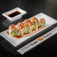 Dragon Roll · Crab, avocado, and cucumber topped with eel sauce.