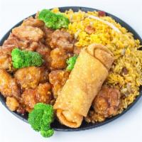 103. General Tso's Chicken · With white rice. Hot and spicy.