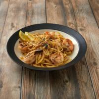 Linguine ai Due Golfi · Shrimp and minced crab meat in a garlic white wine sauce.