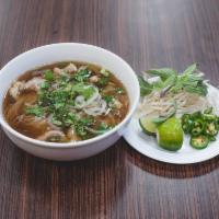 Tendon Pho · Includes: Noodles ,Onion, Cilantro, Bean sprouts, Lime, Jalapeno