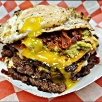 Keto Burger · Aka the best.!! Bomb burger bunless topped with extra bacon, guacamole, and a fried egg!!!