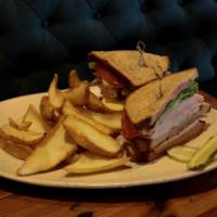 Ashling's Retro-Classic Club Sandwich · Smoked Turkey Breast | Smoked Honey-Baked Ham | Applewood Smoked Bacon | Swiss Cheese | Smok...
