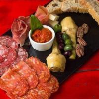 Meat and Cheese Plate · Serves 2. Prosciutto di Parma, Nduja (spicy spreadable pork sausage in ragu sauce), hot sopp...