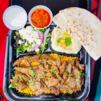 Beef Shawarma Platter · Thinly sliced roasted meat sandwich. 