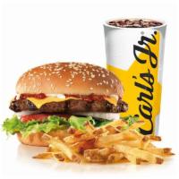 Famous Star® with Cheese Combo · Charbroiled all-beef patty, melted American cheese, lettuce, tomato, sliced onions, dill pic...