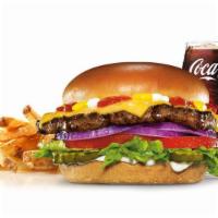 Original Angus Burger Combo  ·  Charbroiled Third Pound 100% Angus Beef, melted American 
cheese, lettuce, tomato, red onio...